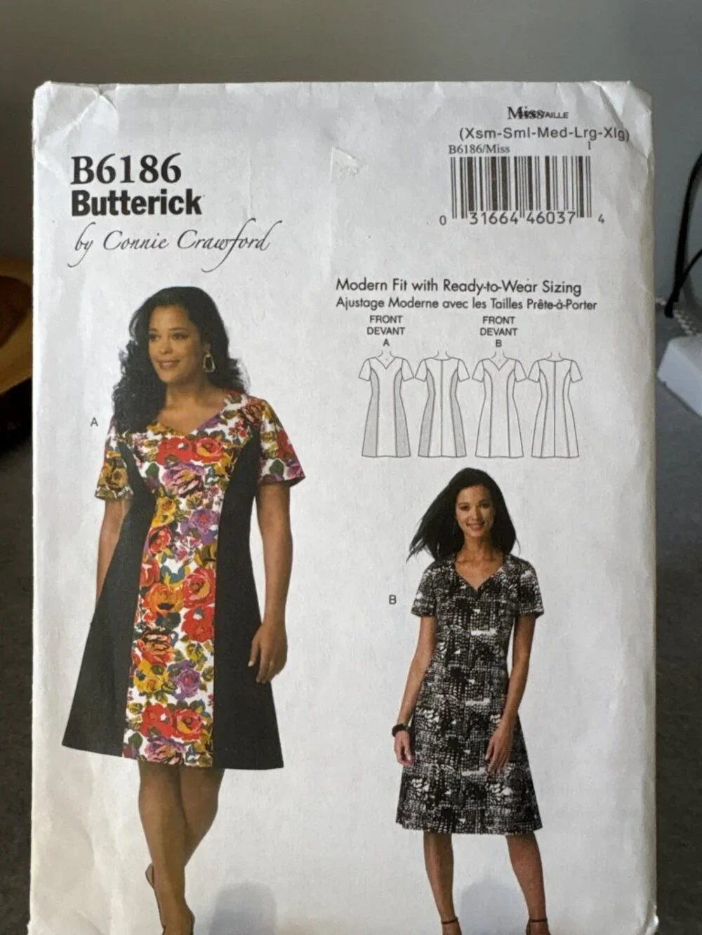 Butterick B6186 Dress Sewing Pattern Size XS-S-M-L-XL Uncut 2015 Modern Fit